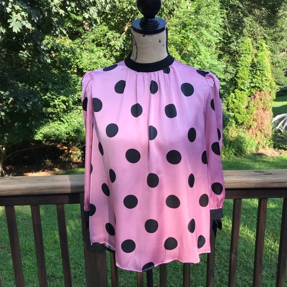 Zara Polka Dot Button Down Back Blouse - L - Picture 5 of 7